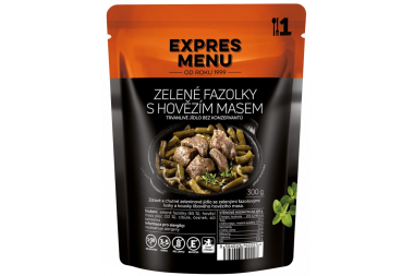 Zelené fazolky s hovězím masem, 1p, 300g