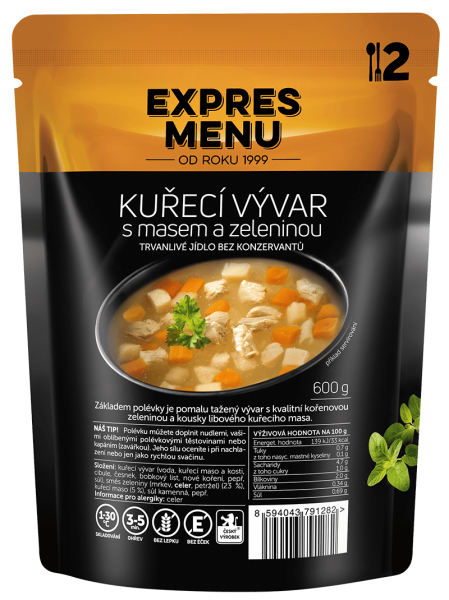 Kuřecí vývar se zeleninou, 2p, 600g