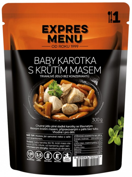 Baby karotka s krůtím masem, 1p, 300g